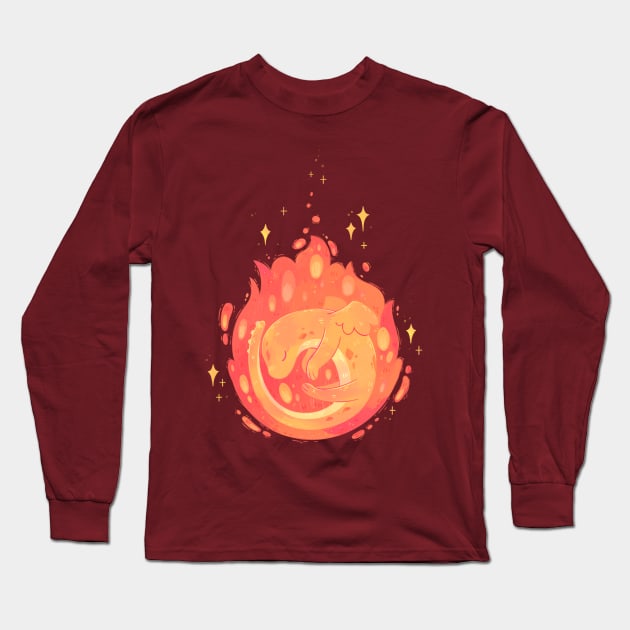 Baby Fire Dragon Long Sleeve T-Shirt by Niamh Smith Illustrations